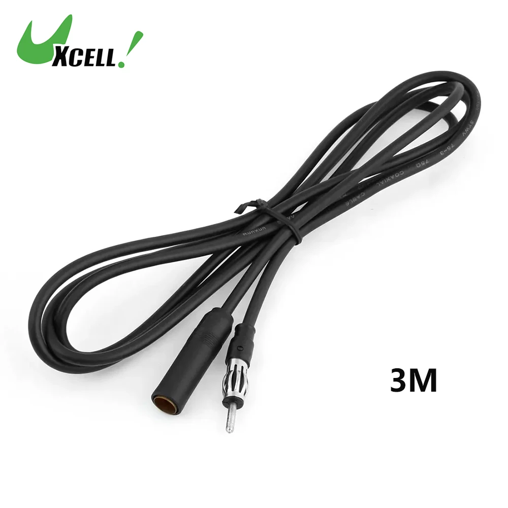 

UXCELL Car Black 3 Meters Long Male To Female Radio Antenna Adapter Extension Cable