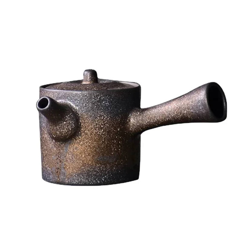 Kyusu Teteras de cerámica japonesa, tetera de kung fu chino vintage, vajilla para beber, 200ml