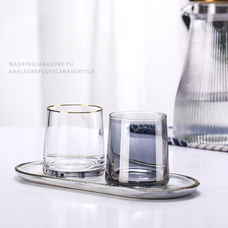 Hotel Glass Toothbrush Cup Set Couple Bathroom Ins Nordic Style for Home Travel