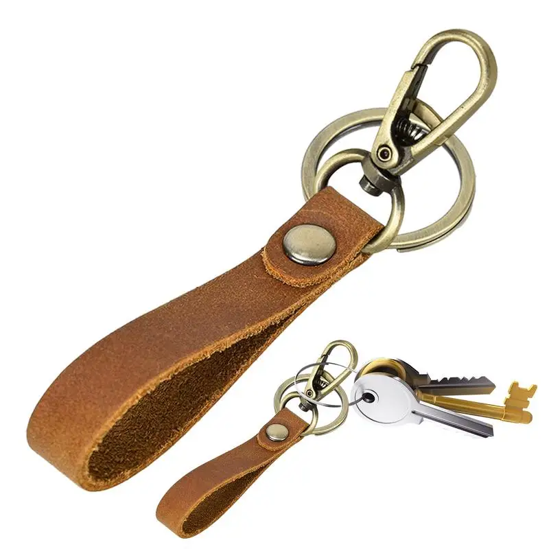 New Retro Vintage PU Leather Keychain Men Personality Fashion Leather Classic Car Key Ring For Wallet Purse Car Keys