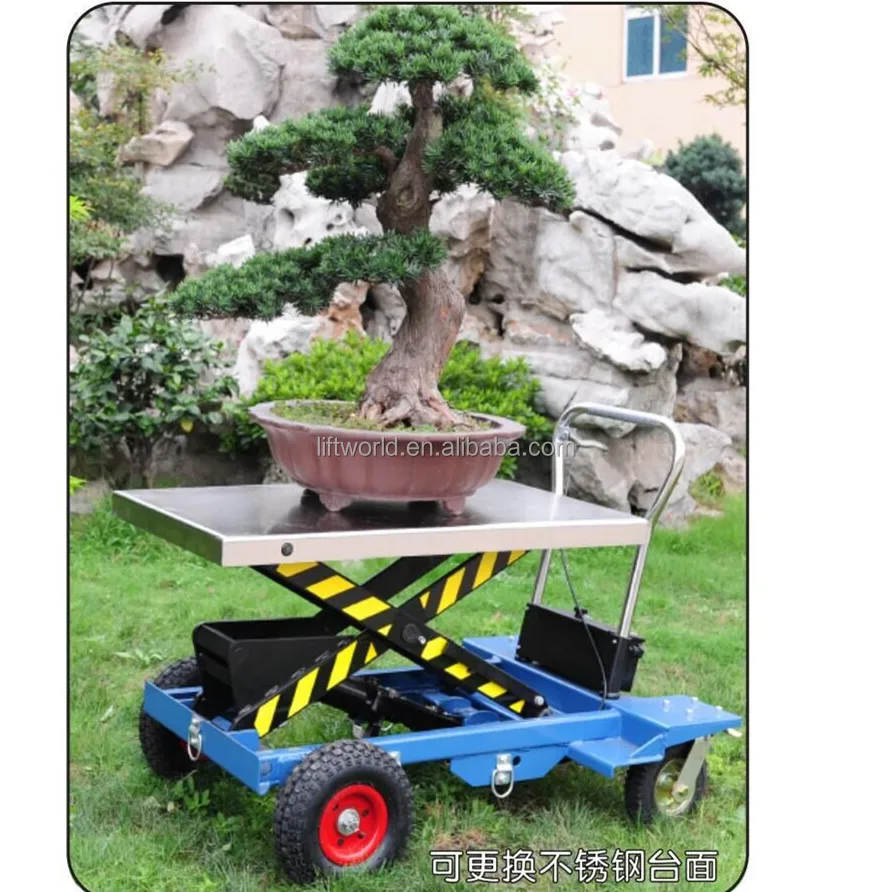 200KG Garden Use Lift Table Trolley Garden Trolley for Plant Rough Terrain Lift Table Trolley With Casters