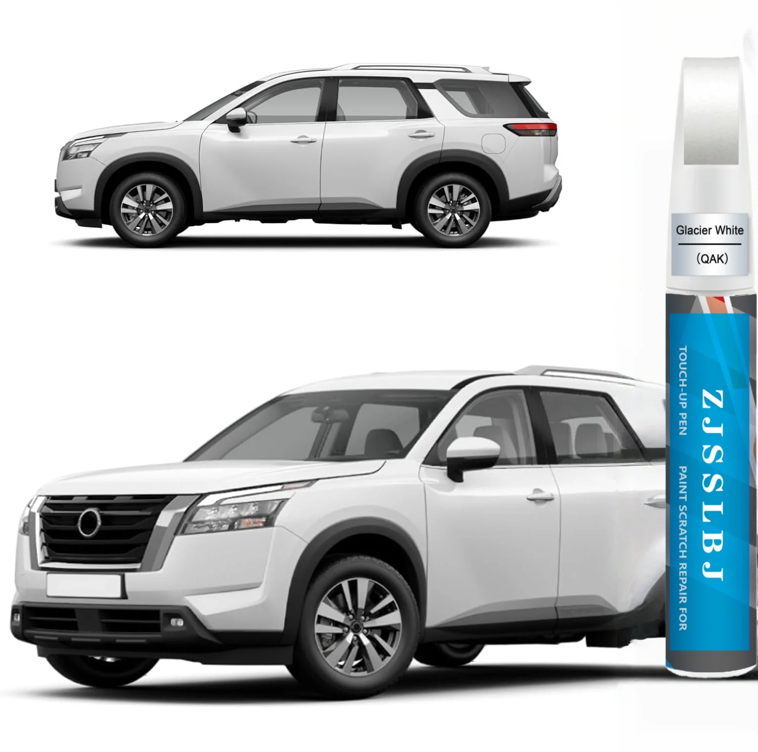 

Car Touch Up Paint(Giacier White（QAK)) for Nissan, Car Paint Scratch Repair Kit, Quick & Easy Solution to Repair,