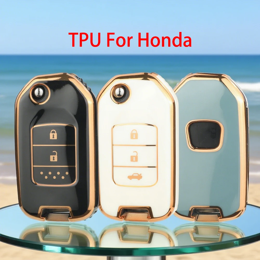 

jingyuqin 2/3 кнопки новый чехол для автомобильного ключа из ТПУ для Honda Accord EX EXL Civic Crv Hrv Pilot Ridgeline Pocketor Shell Fob Holder
