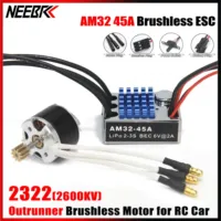 NEEBRC 2322 2600KV Outrunner Brushless Motor AM32 45A ESC for 1/12 RC Cars MN82 MN99S MN168 MN78 Crawler Upgrade Kit Combo Parts