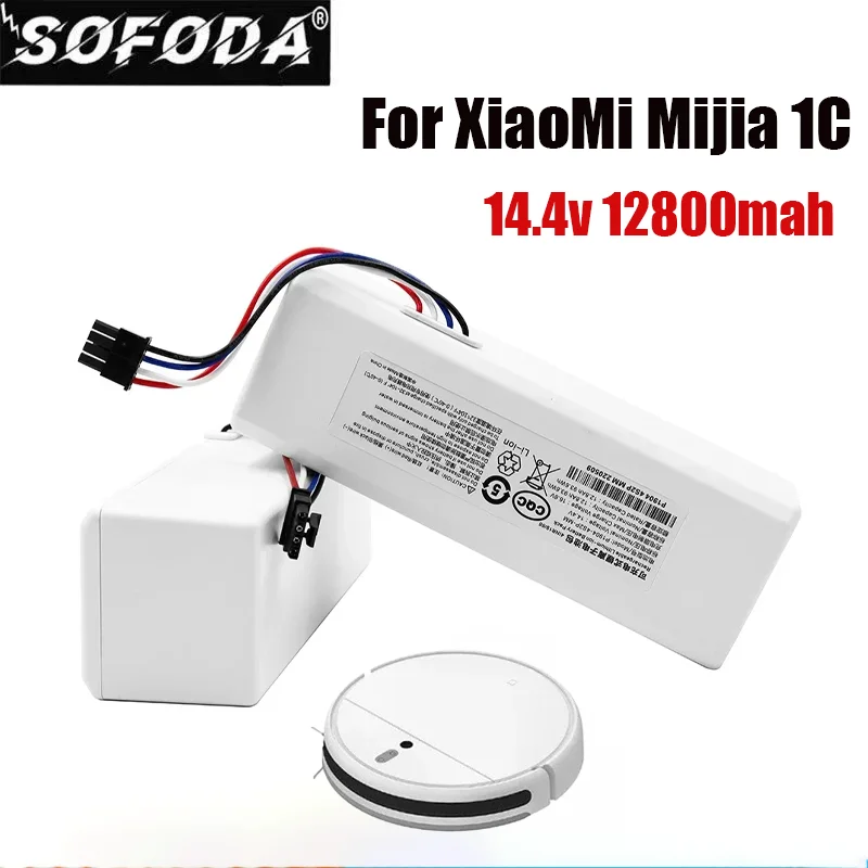 New Bateria para Xiaomi Mijia 1C STYTJ01ZHM, 14.4V,12800mAHP1904-4S1P-MM,Robot Aspirador,Mop Cleaner Acessórios Peças,Original