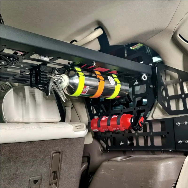 Car Modular Storage Molle Panel System Trunk Shelf Organizer supporto per estintore telaio fisso