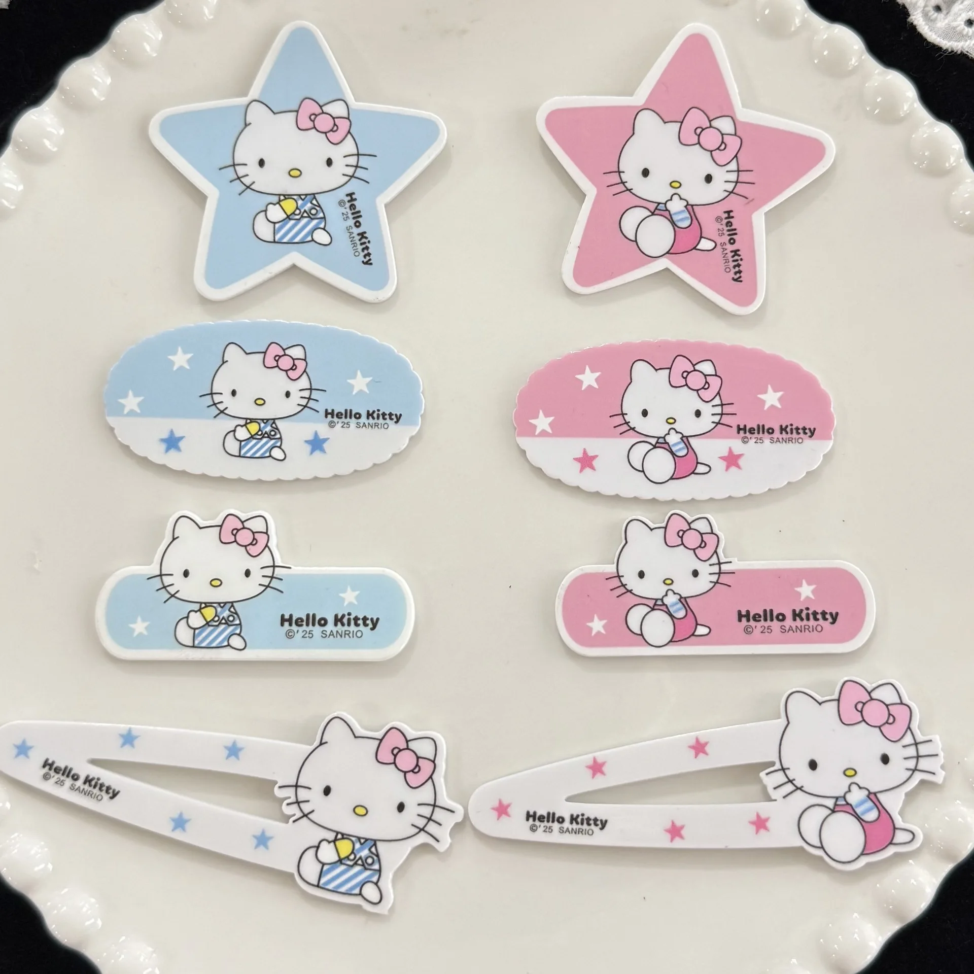 5 قطعة الحليب الجديد الأزرق الوردي نجمة خماسية KT القط الاكريليك الملحقات DIY بها بنفسك المواد اليدوية القبعات قضية الهاتف المحمول الملحقات