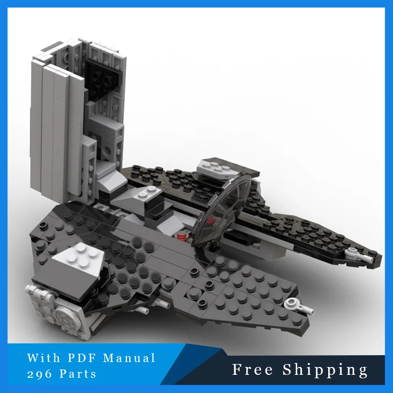 296 pezzi MOC Creative Star Battle Series Cool Black Spacecraft modello di blocco modulare per bambini assemblaggio giocattolo regali di compleanno