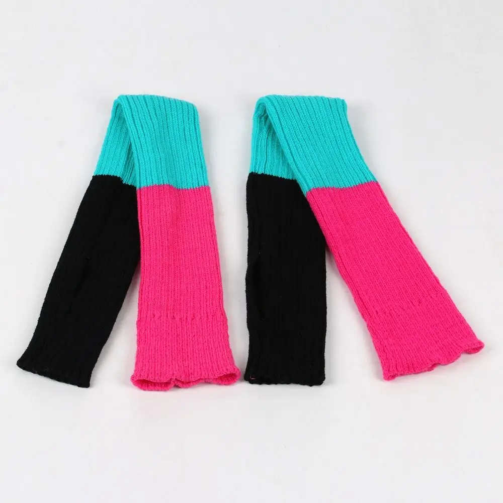 Delicate Knitted Wool Knitted Gaiter Leg Socks Extended 81cm Colorful Winter Leg Warmers Elastic Above Knee Women Stockings