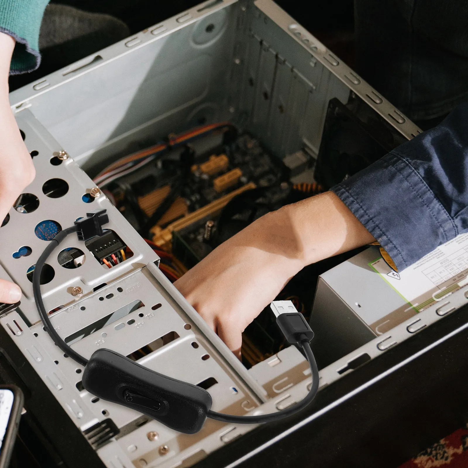 

USB to Fan Cable 5V Pc Case Laptop Desk Cooling Fan Adapter Cable Plug and Play Anti-Wear Power Extension Cord for Computer