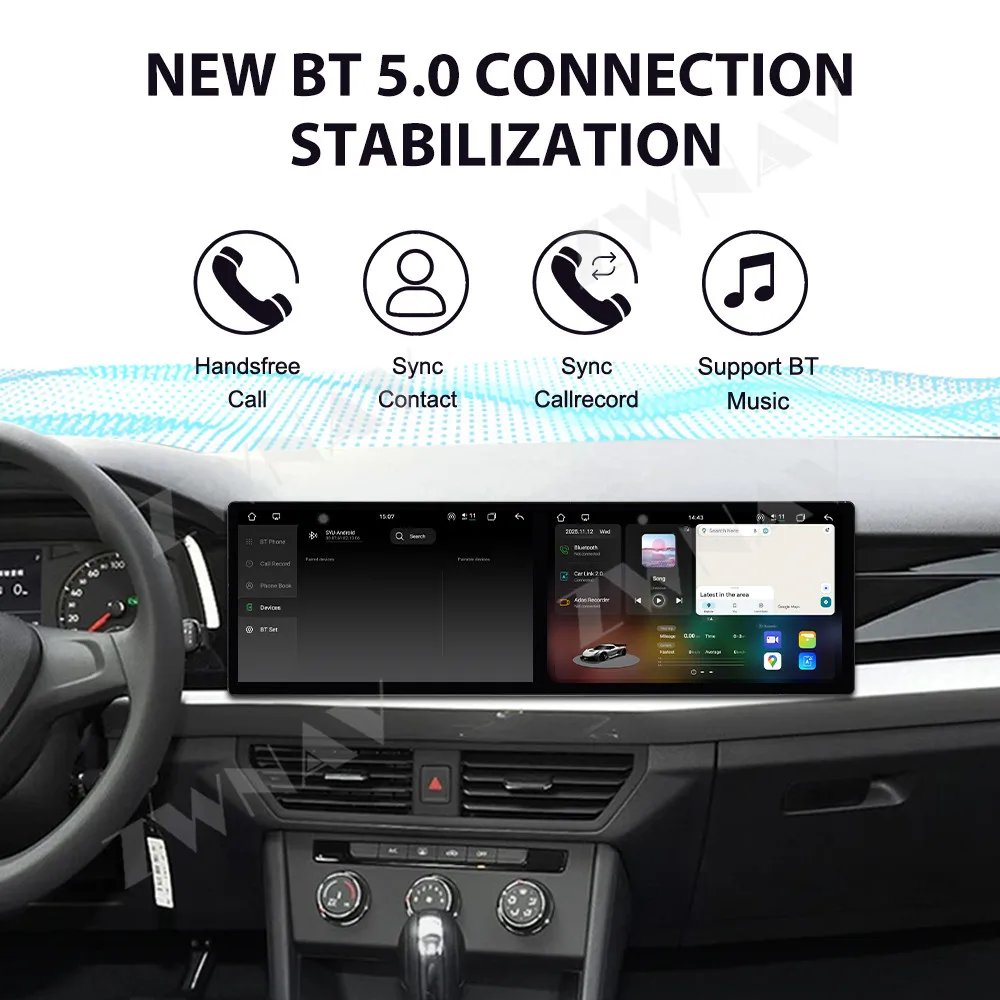 10.1 + 10.1 بوصة عرض تعمل باللمس ل Volkswagen Bora 2019-2022 أندرويد 15 سيارة لتحديد المواقع والملاحة Carplay سيارة مشغل وسائط متعددة