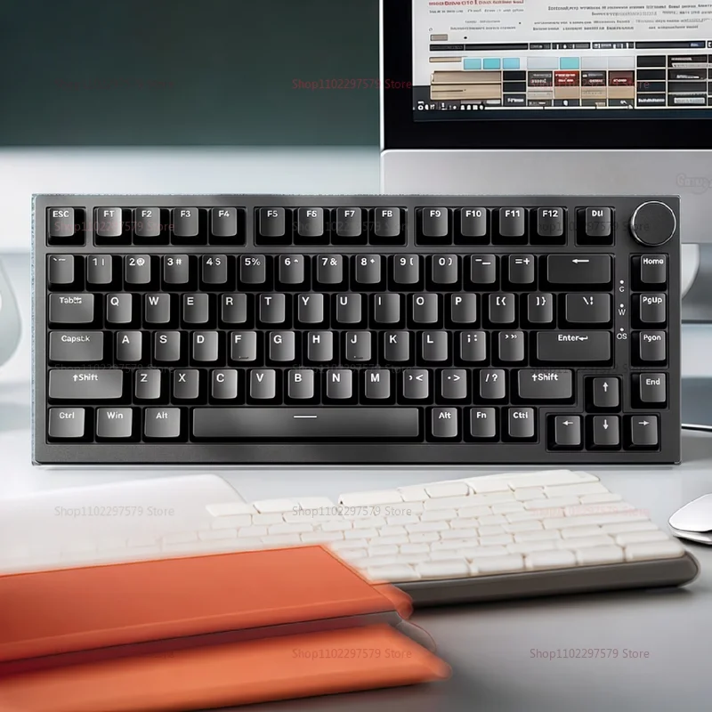 لوحة مفاتيح ميكانيكية AK820 75% مثبتة على الحشية لاسلكية من النوع C سلكية بإضاءة خلفية RGB لوحة مفاتيح ألعاب قابلة للتبديل السريع مع شاشة TFT