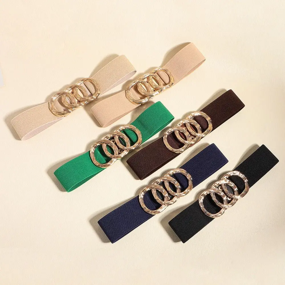 

New Simple Buckle Waist Belt Elastic Belt Korean Style Waistband Clothing Accessories Waist Seal Versatile