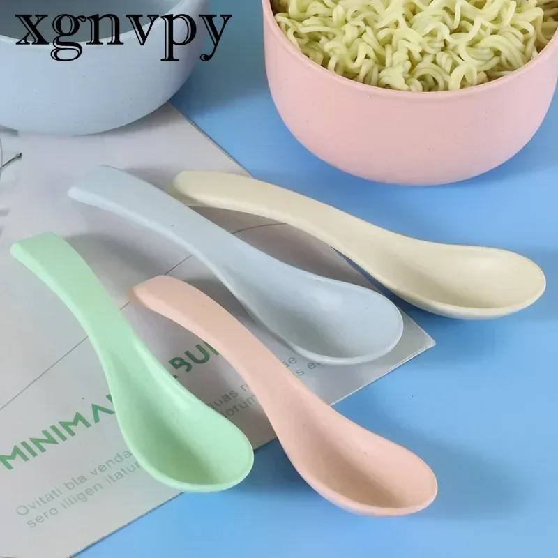 xgnvpy Wheat Straw Small Spoon Plastic Tableware Nordic Style Dessert Gift Childrens Cutlery Essential Houseware