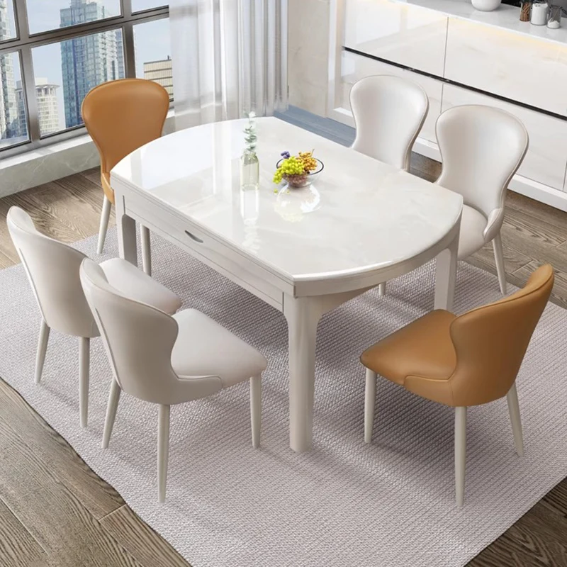 Marble Mobile Dining Table Side Restaurant Conference Kitchen Study Dining Table Gaming Mesas De Comedor Commercial Furniture