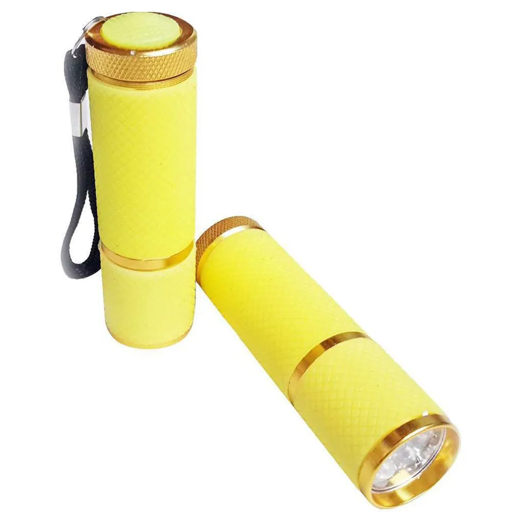 9 LED Uv Flashlight Torch Aluminum Alloy Waterproof Skid Proof Mini Handheld for Hunting Camping Climbing Cycling Money