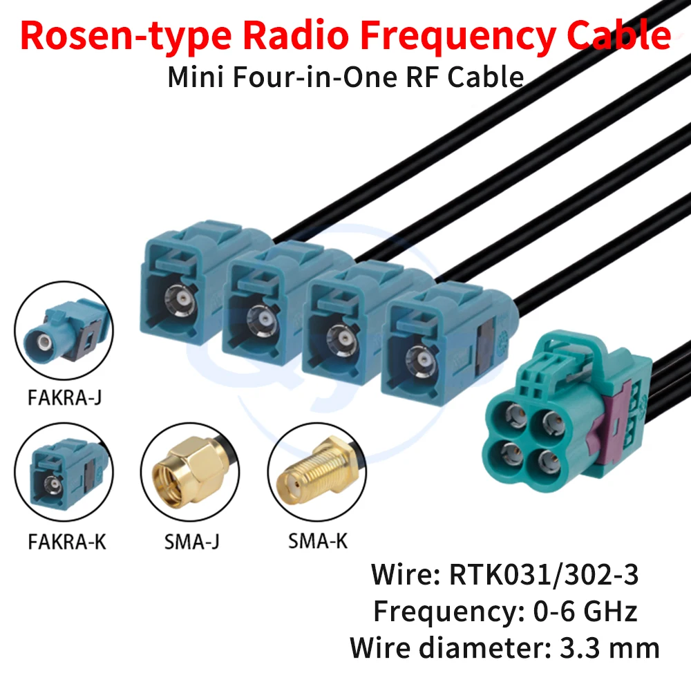 

Rosen Mini Quad-to-SMA Adapter RTK031/302-3 Coaxial Cable Quad-in-One Connector (1 pcs)