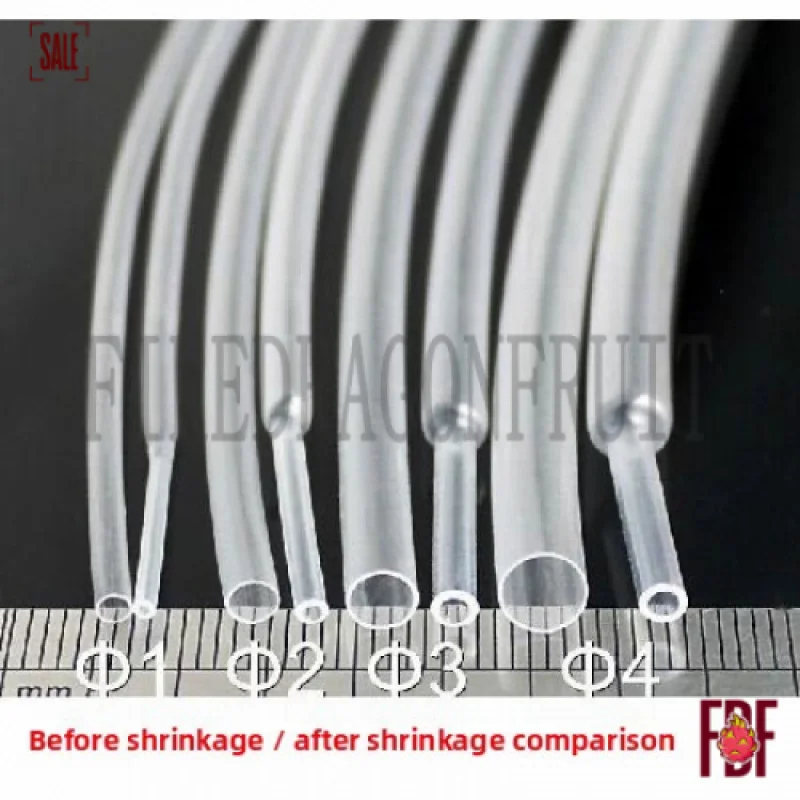 

SALIPT Heat Shrink Tubing 0.6mm 50mm Transparent Insulation Sleeving Full Roll Electrical Insulation and WireProtection