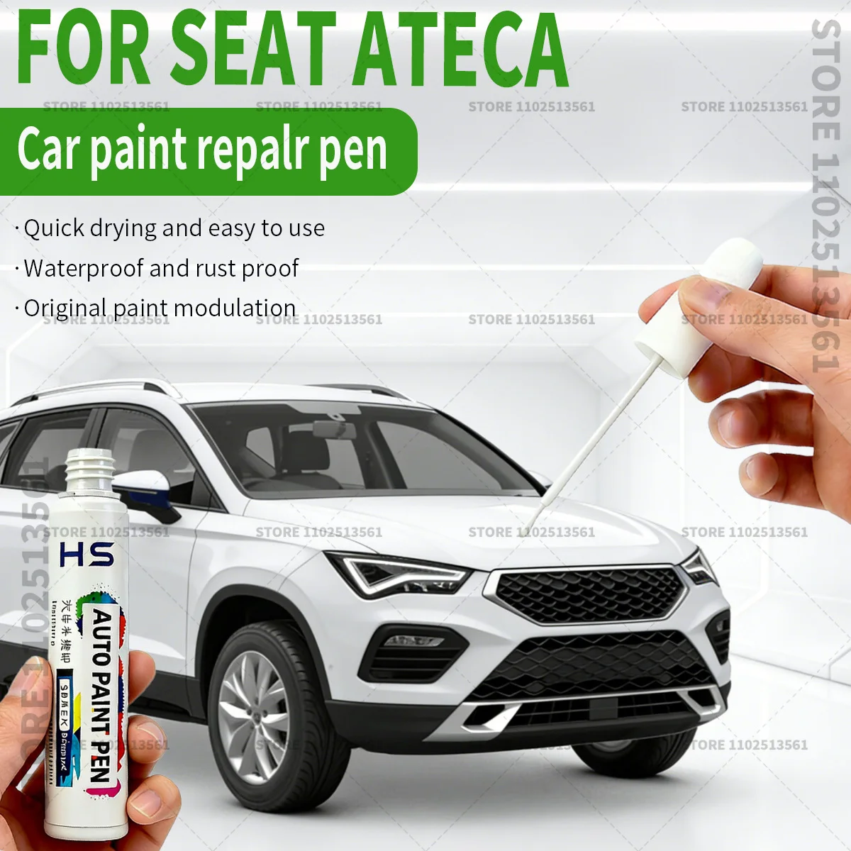 For 2016-2025 SEAT Ateca Car Paint Repair Pen Restores Original Factory Paint Finish White Blue Black Silver Dark Camouflage