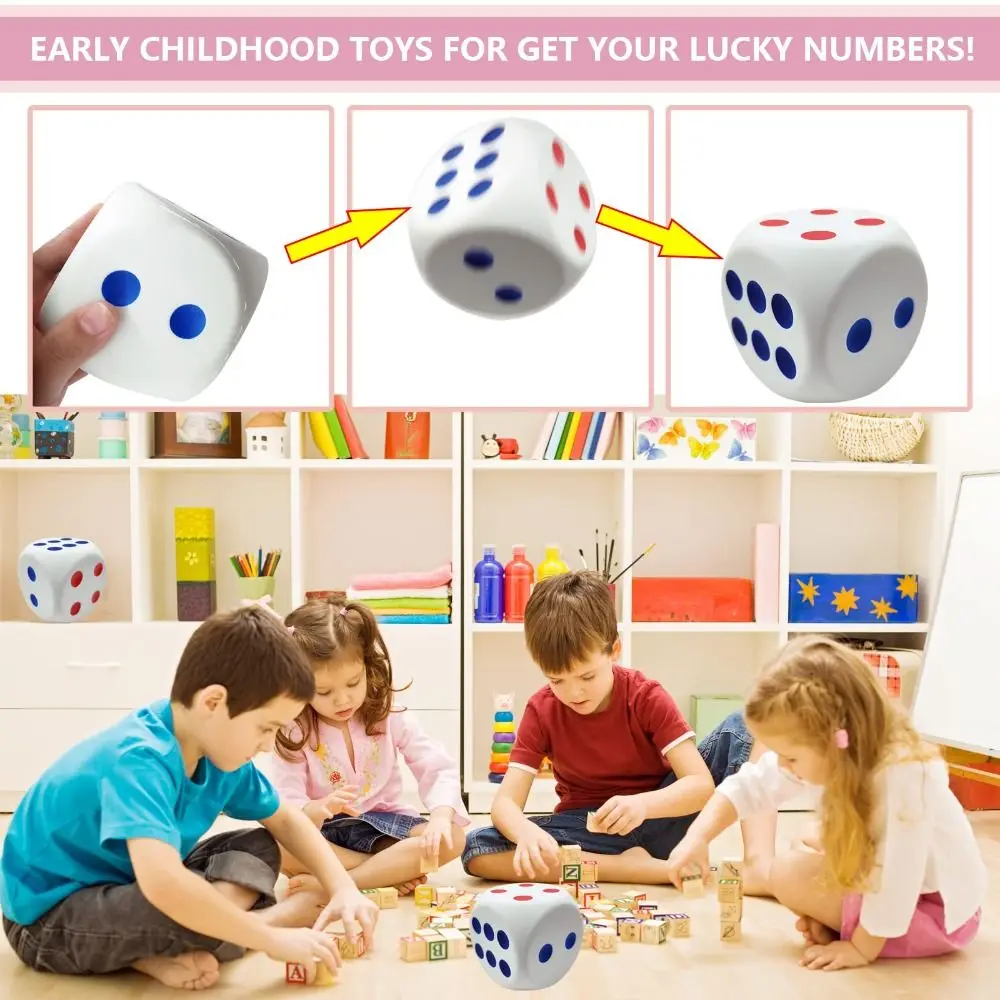 3.1 Inch Large Dice Stress Ball for Kids Board Game Foam Dice Squishies Toys To Get Your Lucky Numbers Relief Relax Toys