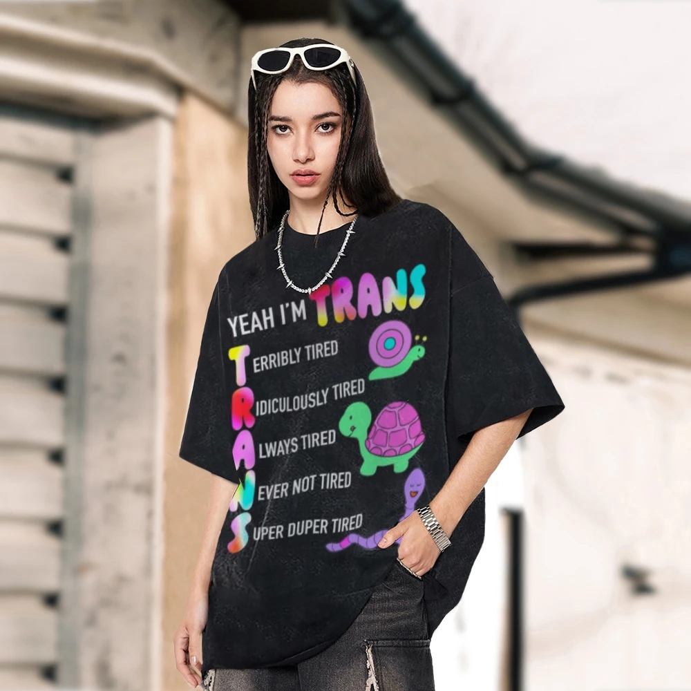 

Y2K Summer Casual O-Neck T Shirt Washed Short T-shirts Women's Tops Oversized Tshirt Vintage Snowflake Washed T-shirt for Men