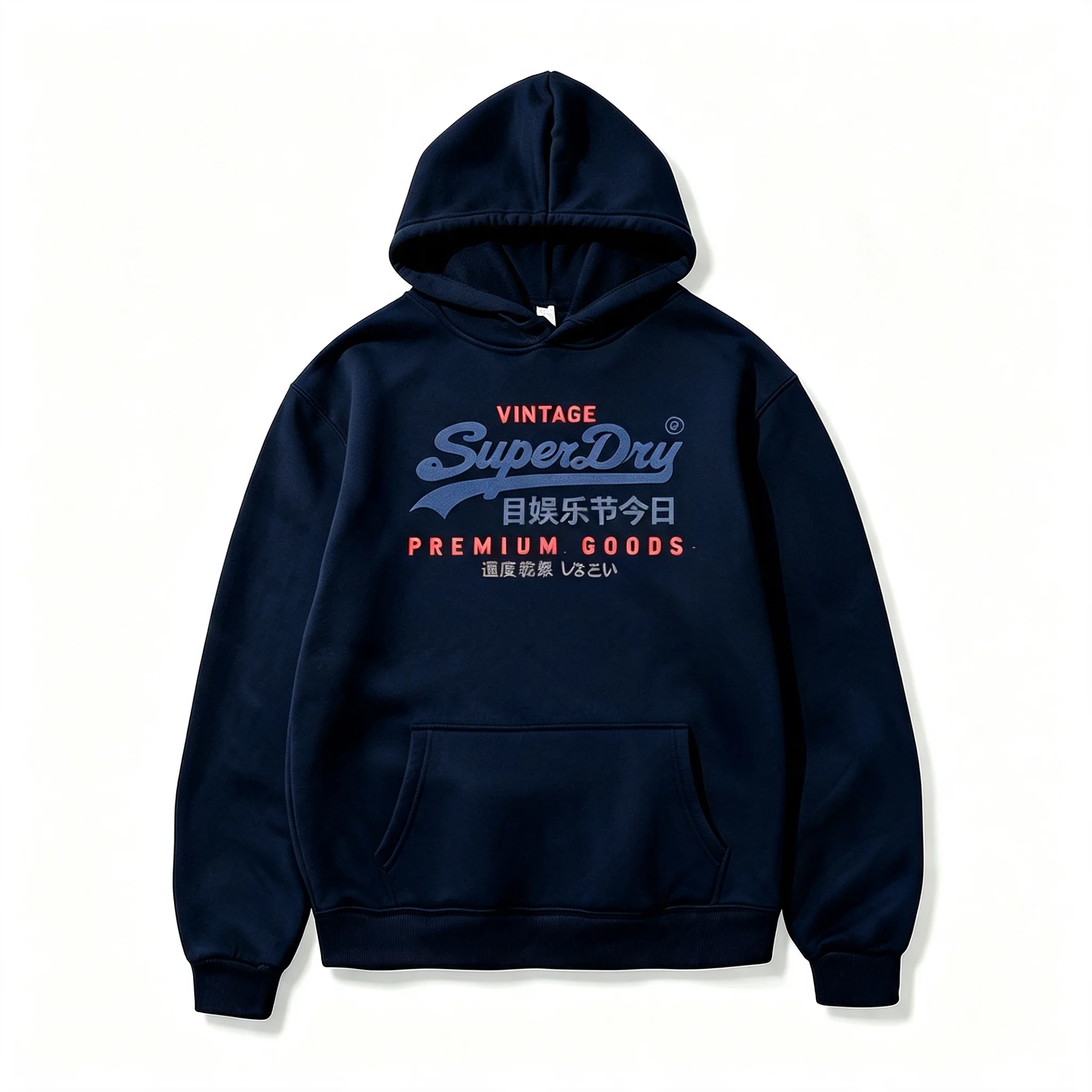 Herren Vintage Hoodie im japanischen Stil, SuperDry-inspirierter Grafikdruck-Sweatshirt, Streetwear Pullover mit Kapuze, Neuheit 2026 – Detail 8