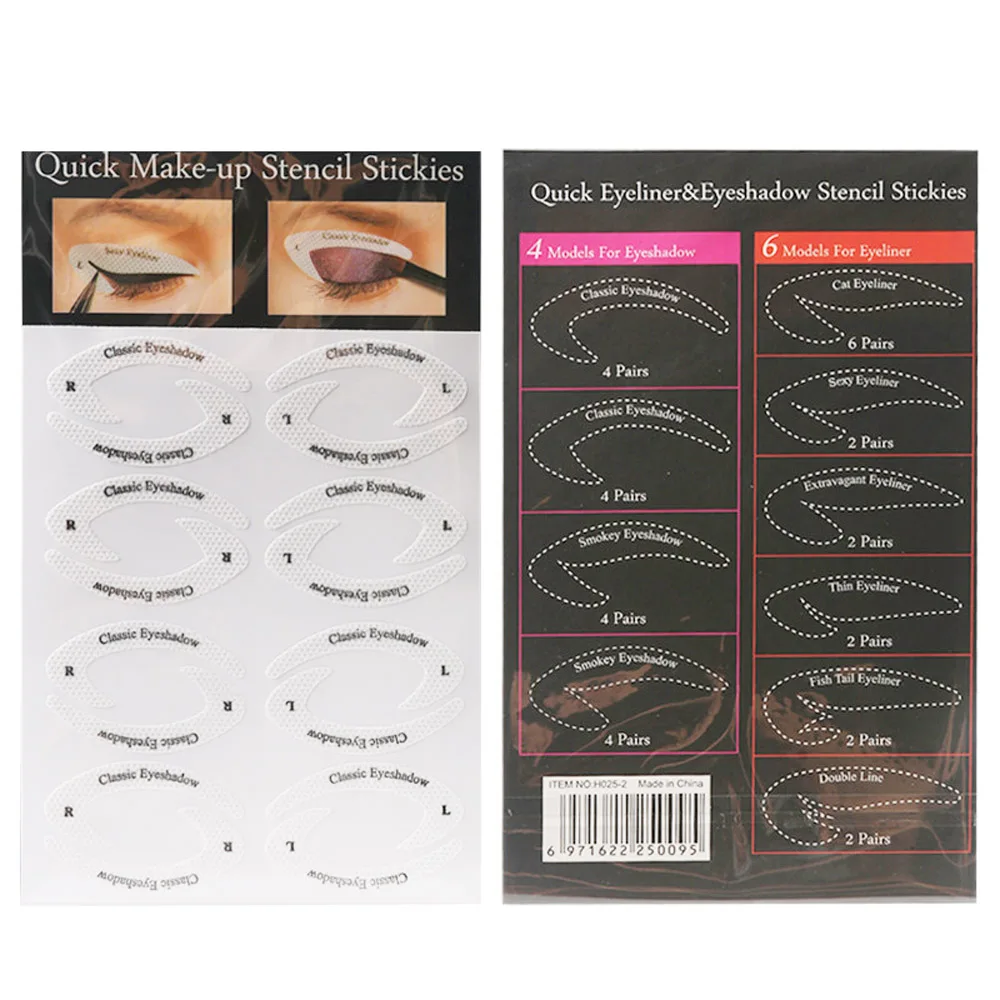 4 fogli modello di trucco adesivo strumenti per stencil per sopracciglia adesivo per stencil per ombretto eyeliner