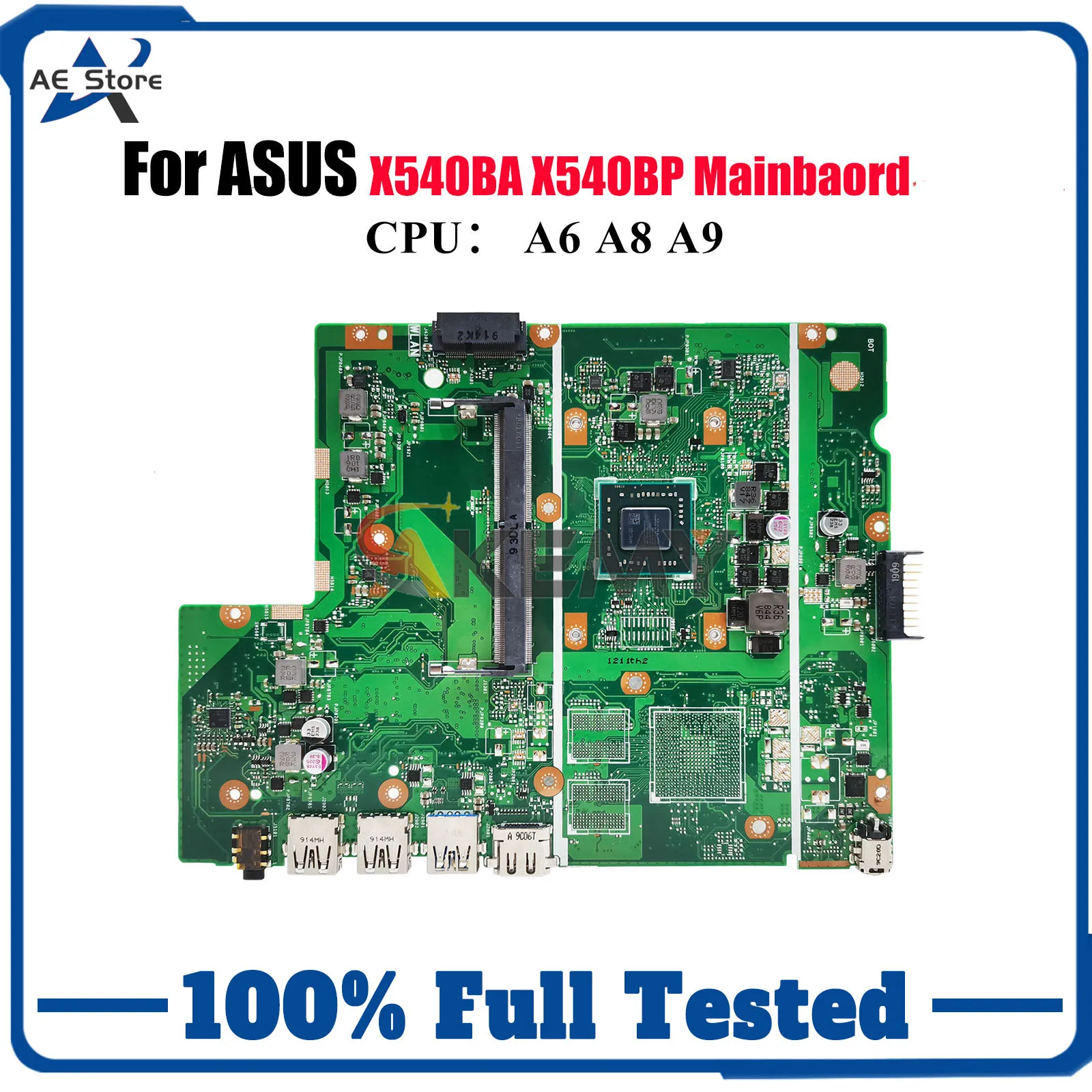 

Материнская плата для ноутбука ASUS VivoBook A540B X540BA X540B D540B F540B R540B X540BP, материнская плата для ноутбука с процессором A6 A8 A9, stk