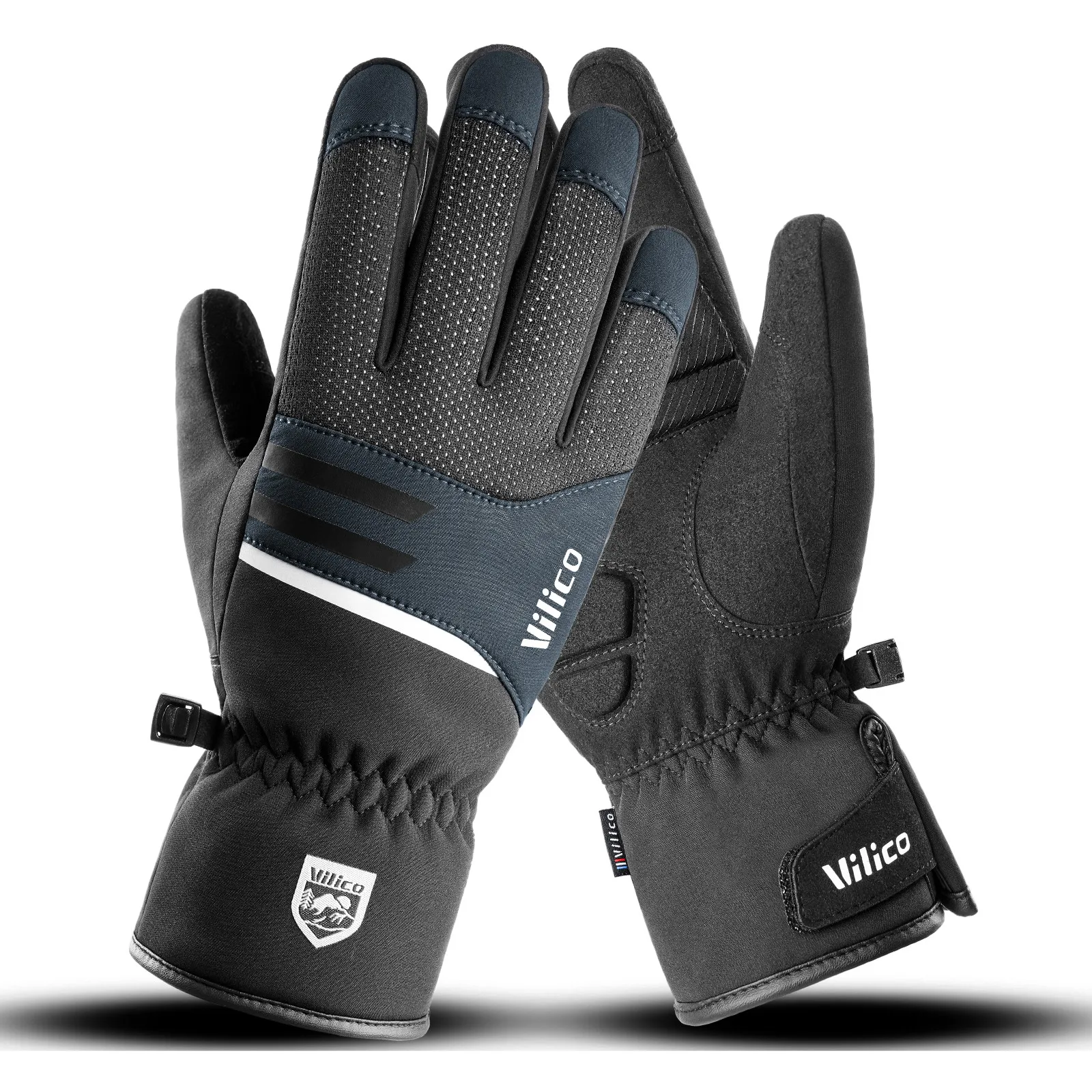 Gants de moto imperméables pour hommes, gants de vélo, gants de camping de ski, coupe-vent, chauds, épais, véhicule électrique, hiver