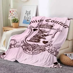 Juicy Couture Fashion Brand Blanket Flannel Bed Throw Soft Printed Bedspread Sofa Girls Blanket hello kitty blanket  grinch