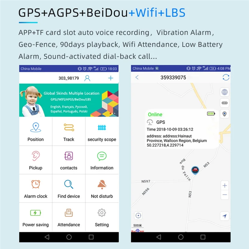 Mini GPS Tracker for Kids Child Olders GPS Tracking Device Without Fee Security Protection LBS Tracker App Free Download
