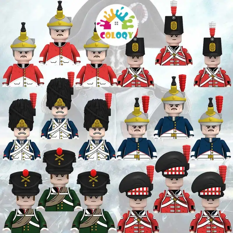 

10 pcs of Napoleonic War soldier building blocks World War II mini doll building blocks, children's double fun wholesale toys