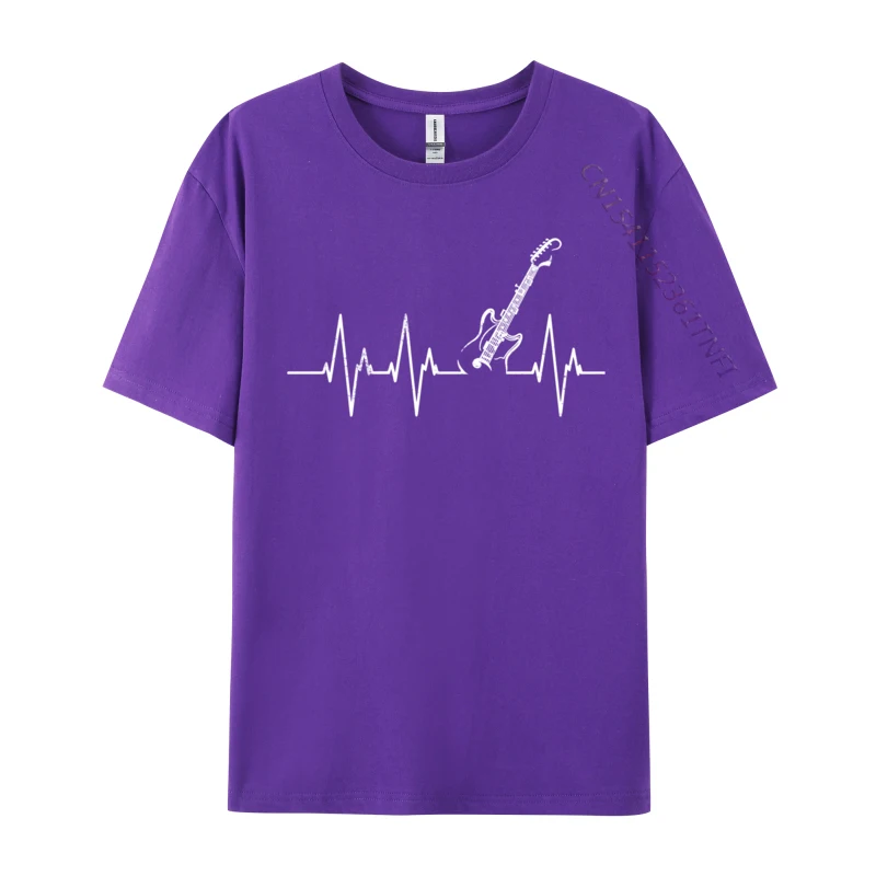 Xmas Retro Heartbeat Guitars Ugly Christmas Guitar Music T-Shirts Cotton Casual T-Shirts Crewneck Tee Shirt image 2