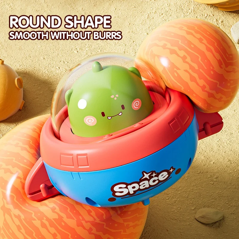 Cartoon Pressing Saucer Space Car Cute Animal Mini UFO Spacecraft for Baby's Toy Children's Gifts