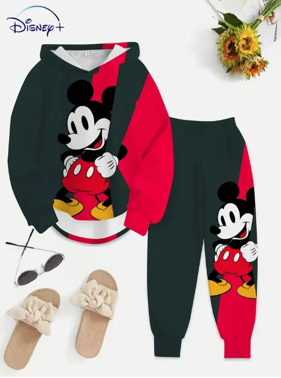 

Autumn and Winter Casual Hoodie Set, Harajuku Y2k Disney Mickey Mouse Sweatshirt Set, Retro and Fashionable Parent-child Outfit