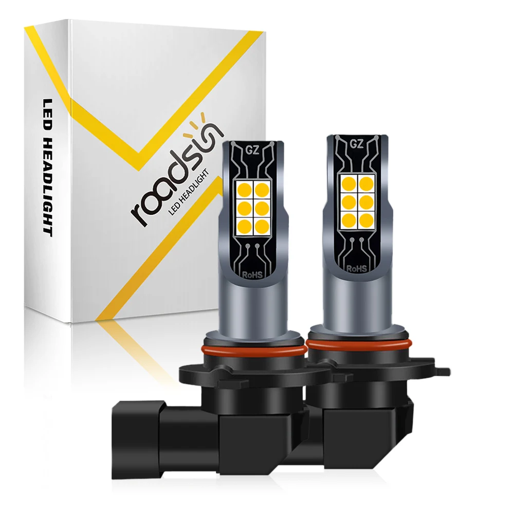 Bombillas LED para Faros Antiniebla 3000K, 80W 30000LM, H1 H3 H4 H7 H11 9005 9006 880 881 5202 2504, para Autos/Motos, Color Amarillo, 12V