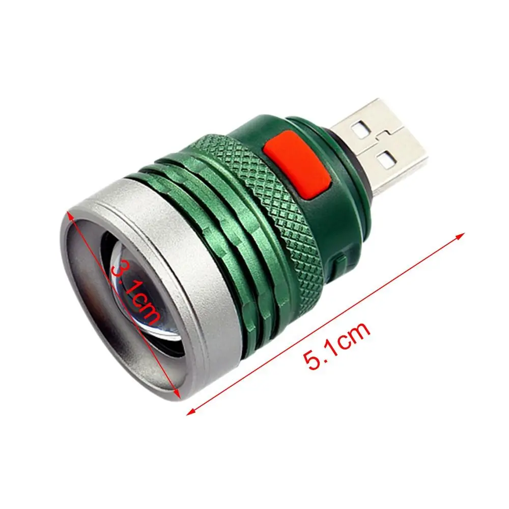 Interface USB Mini Lanterna, Power Bank, Flash Light, Zoomable Torch, 3 Modos