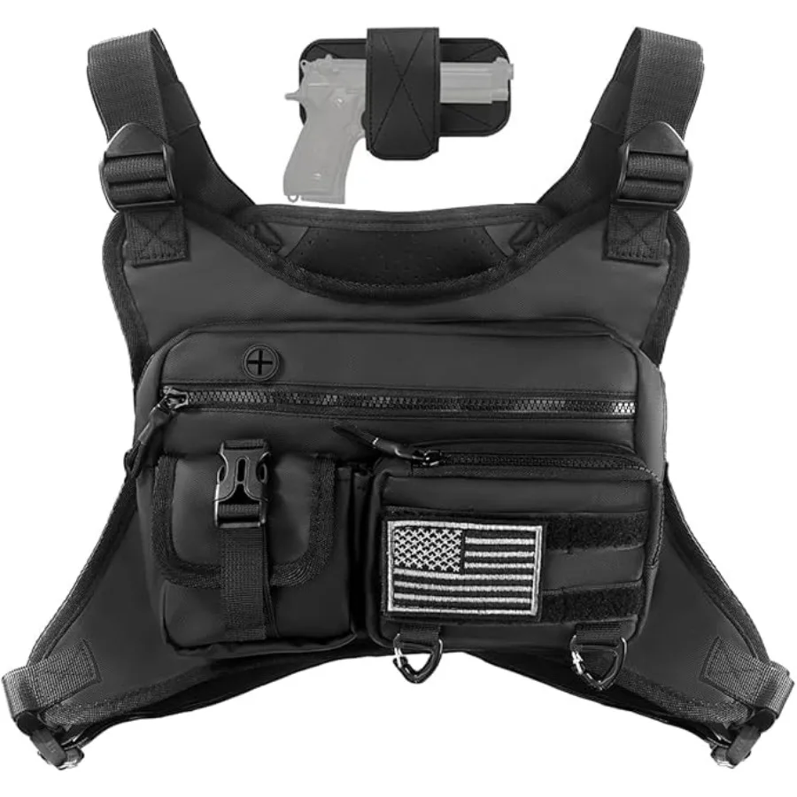 

Outdoor Sports Chest Bag for Men Running Vest Tactical Pack Water Resistant Lightweight Front Run with Extra Storage