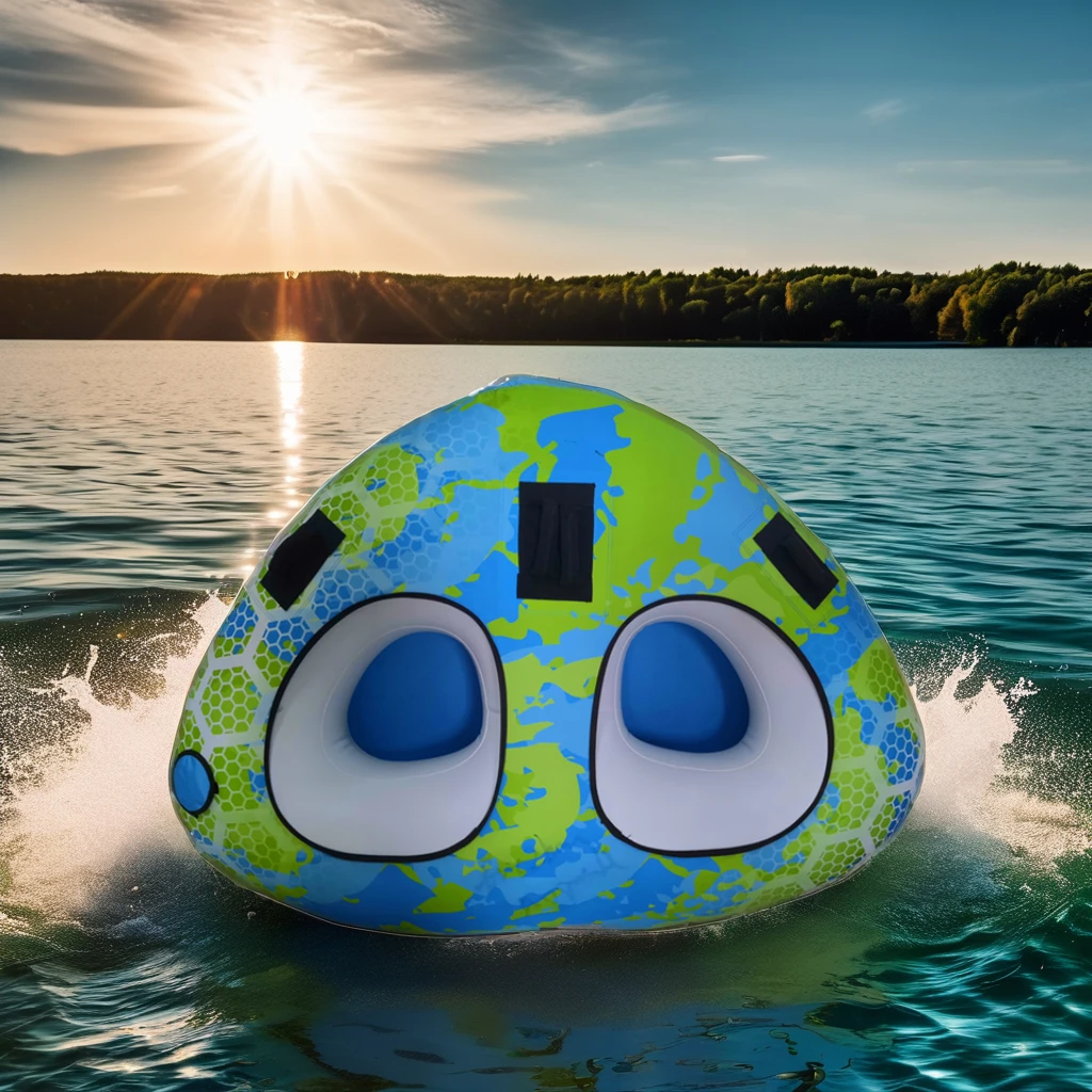 

OEM Wholesale 2 Rider Inflatable Jet PVC Flying Towable Sea Ski Custom Lake Boating With 2 Seats For Water Parks