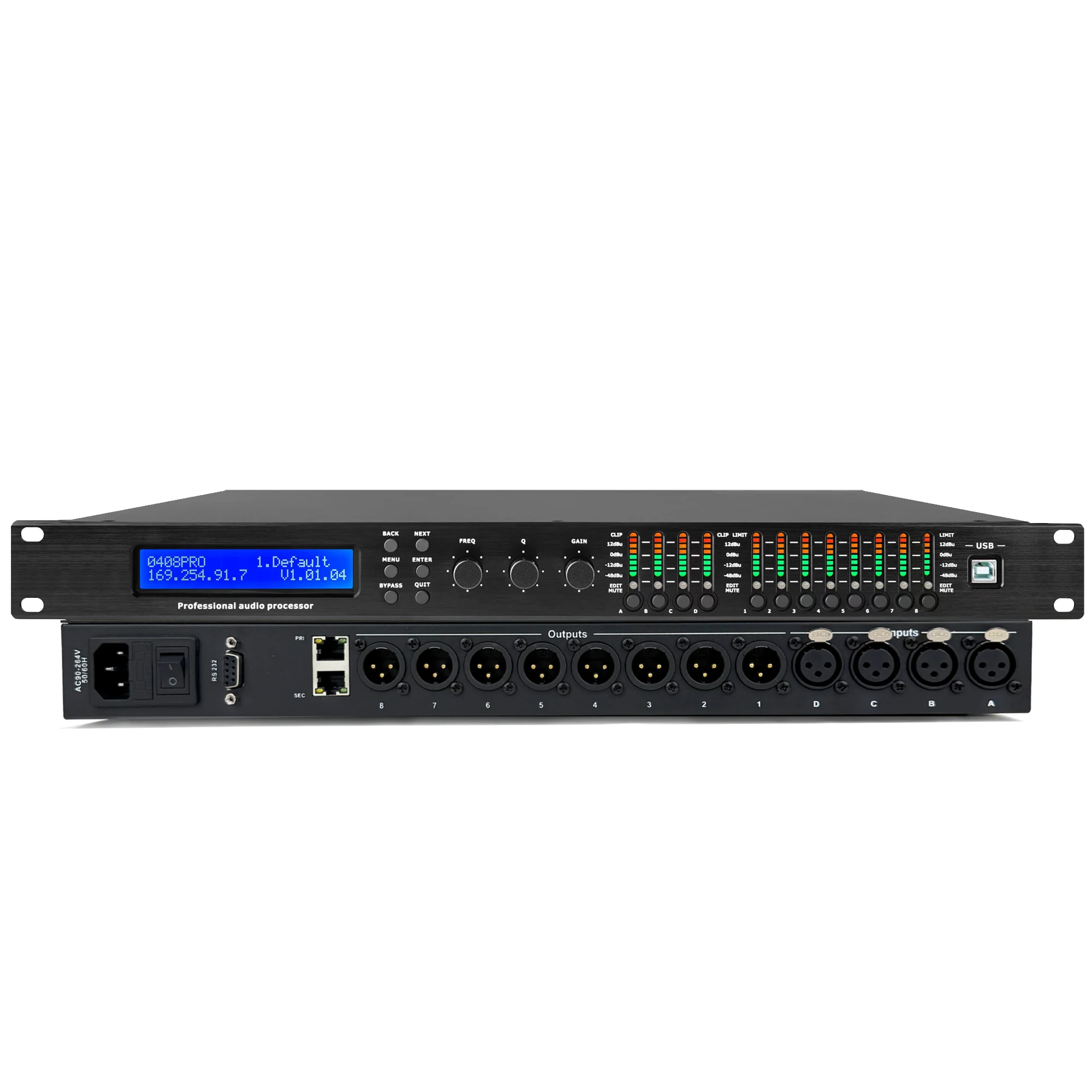 Paulkitson MC48 Cyfrowy Procesor Audio DriverRack 4 Wejścia 8 Wyjść 96K DSP FIR System Zarządzania Głośnikami — zdjęcie produktu 7