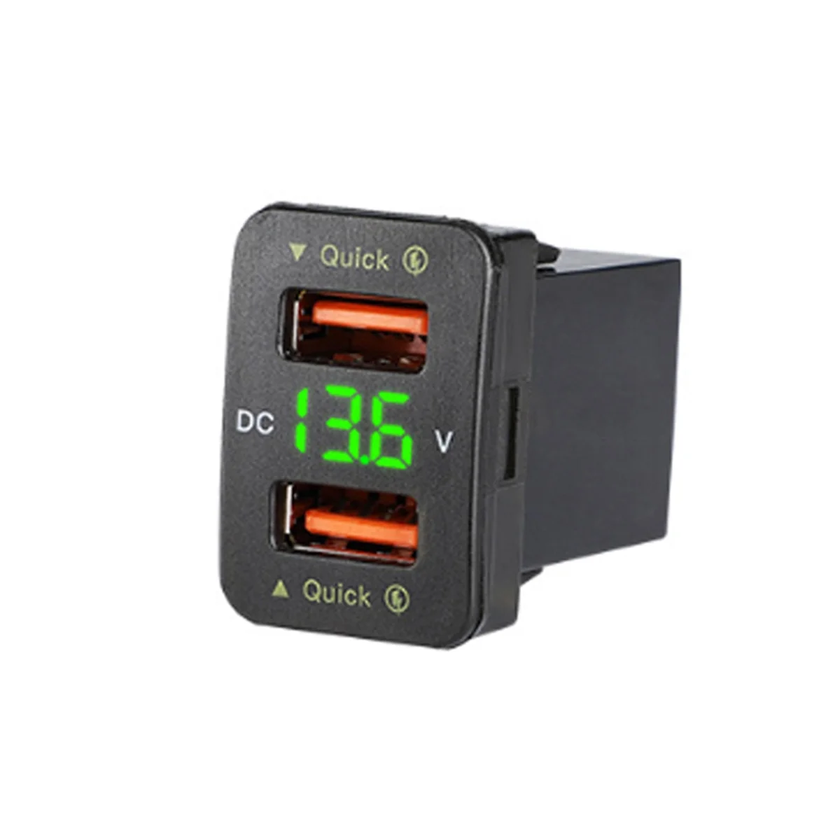 

QC3.0 Car Charger Dual USB Conversion Accessories for Green Light Size: 33X23Mm F