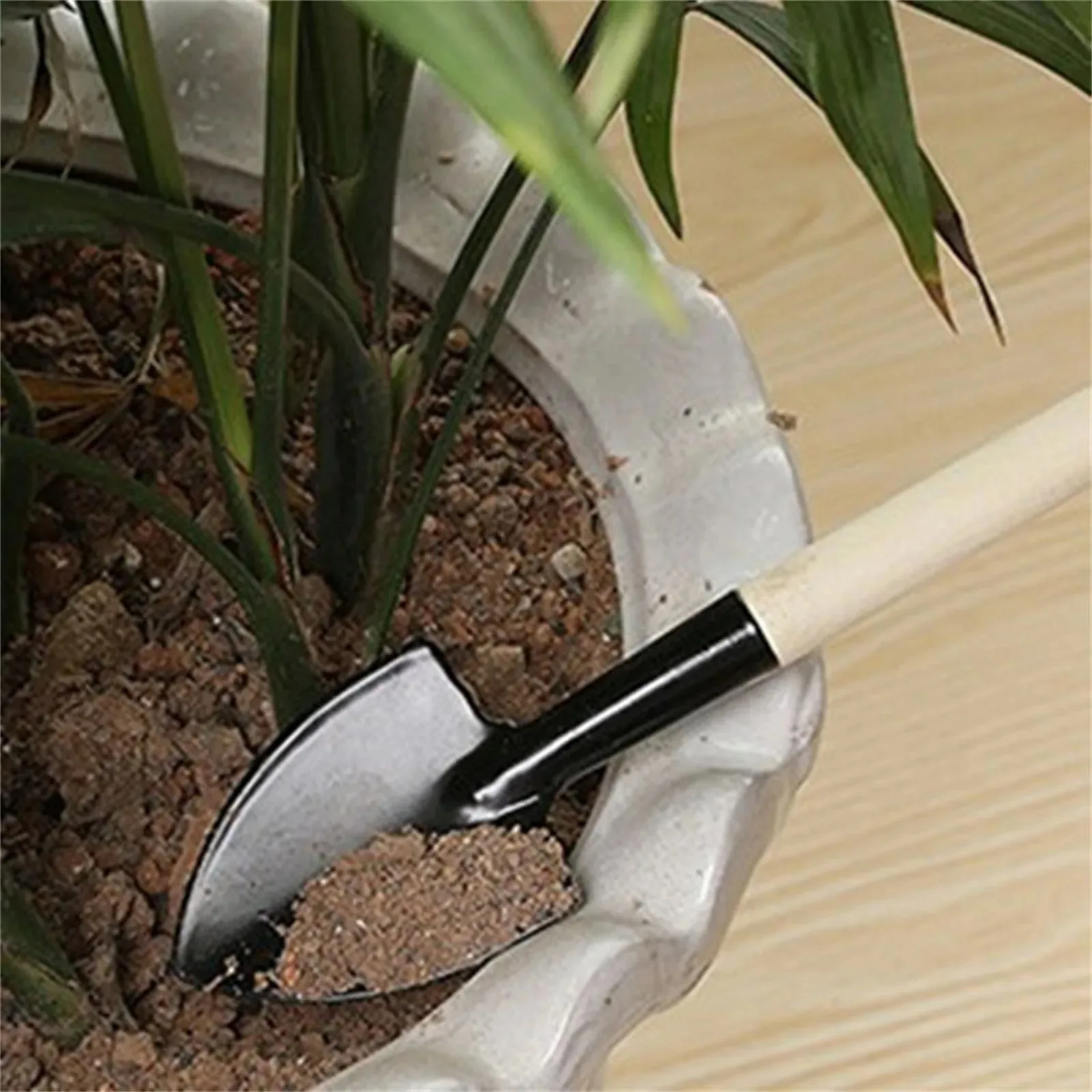 3 Piece Set Mini Gardening Potting Tools Wooden Handle Shovel Rake Shovel Multifunctional Household Plant Bonsai Garden Tools