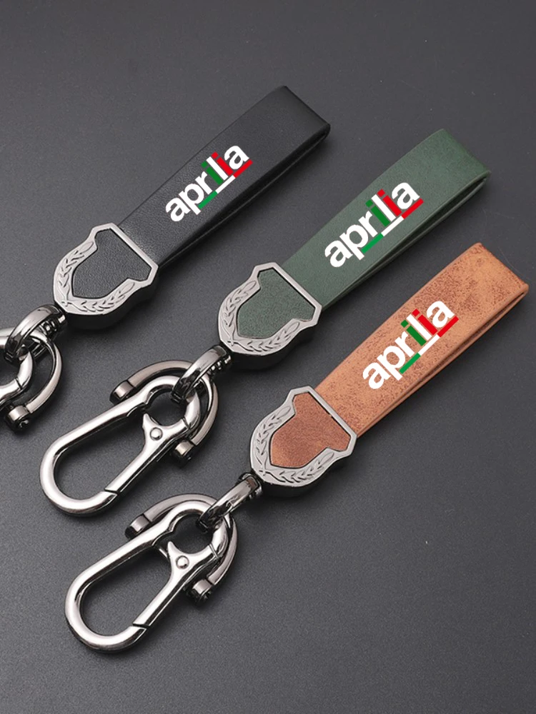 High-quality leather Ultra-clear printing Metal key chain Keychain Suitable for Aprilia motorbike accessories