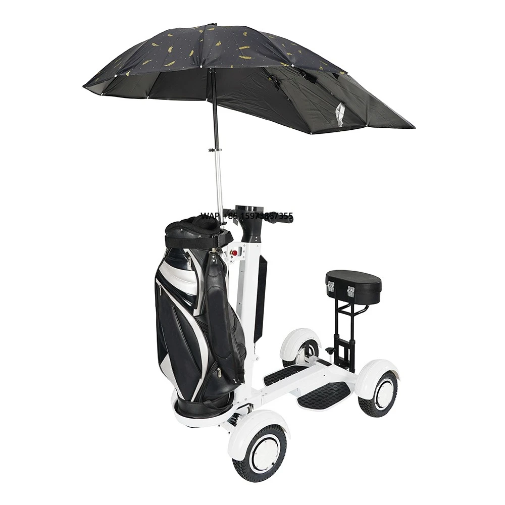 

New Design 3 4 Wheels Foldable Aluminum Golf Hand Push Trolley Cart With Umbrella Holder