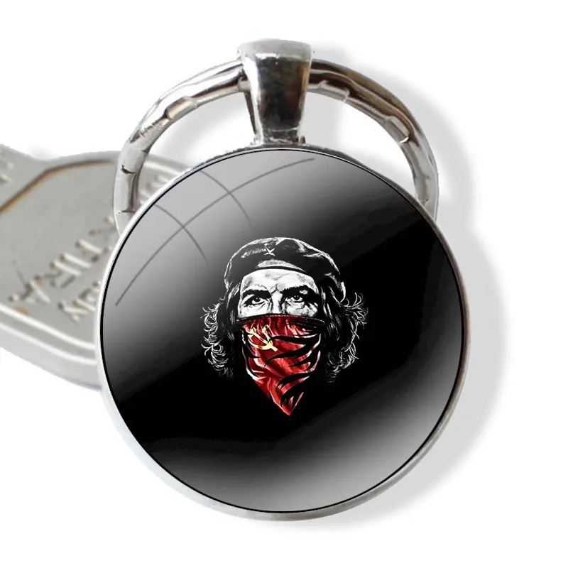 Che Guevara 25mm Glass Cabohcon Keychain Key Rings for Women Men Jewelry Gift