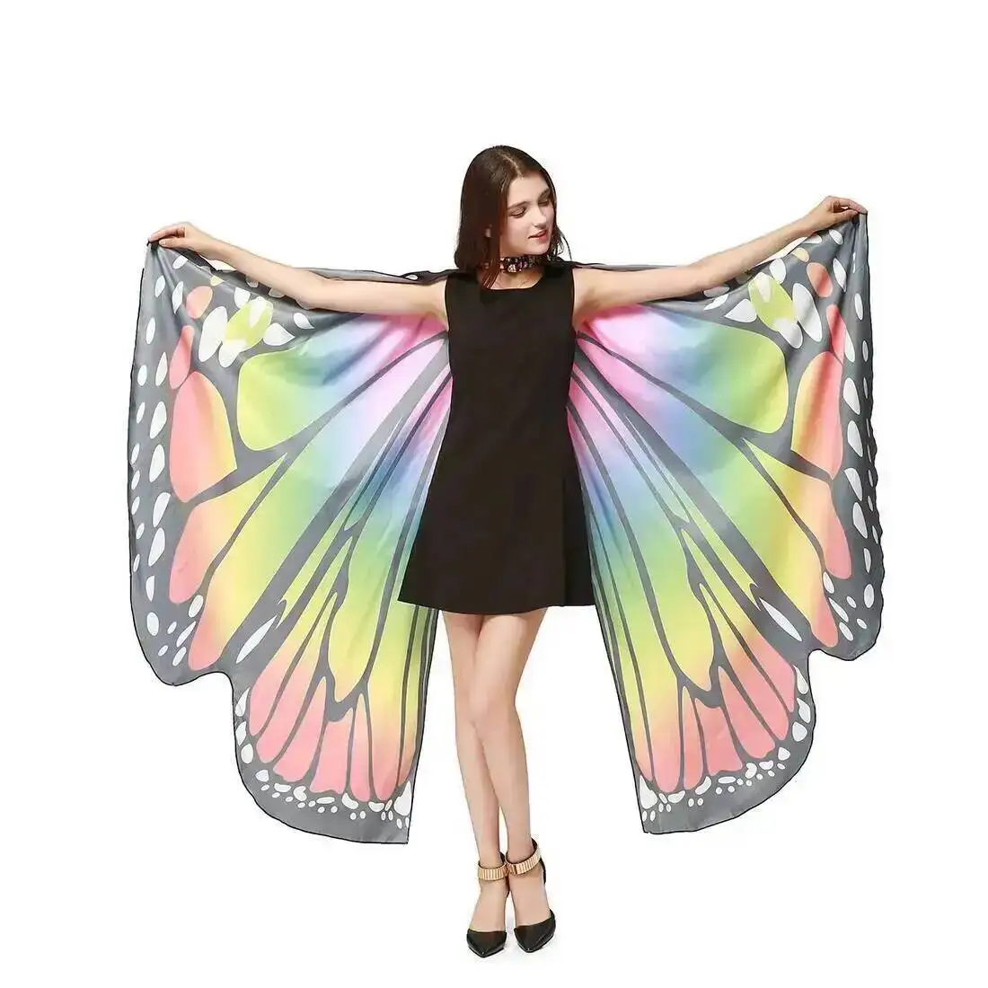 Asas de borboleta para mulheres traje de halloween adulto cosplay mulher capa traje de borboleta