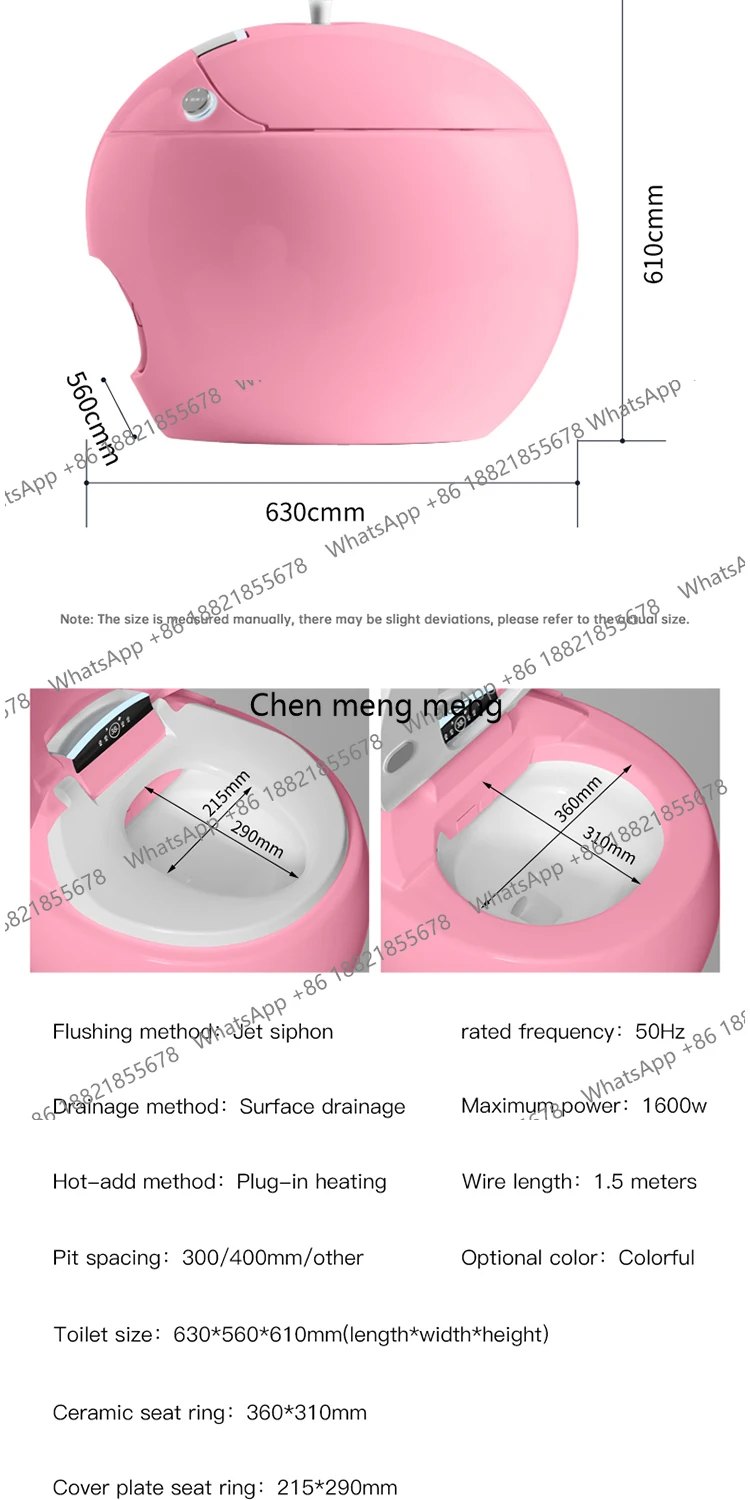 Picture 6: High-Tech Round Egg-Shaped Smart Toilet With Automatic Seat Heating Colorful & Voice Control Advanced Function Remote Control