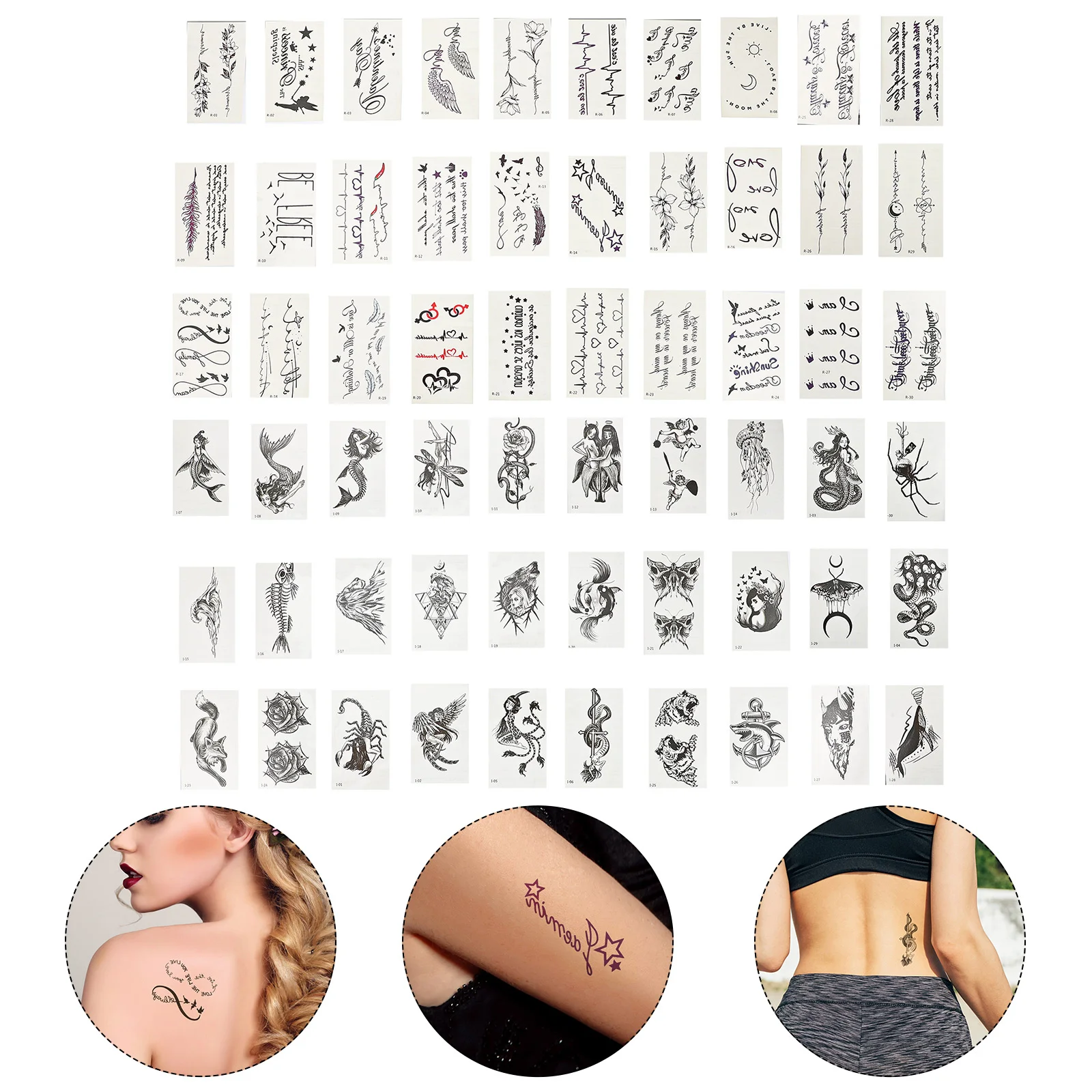 

Temporary Tattoo Sticker English Letter Fake Tatto Flash Body Face Arm Shoulder For Girl Women Men