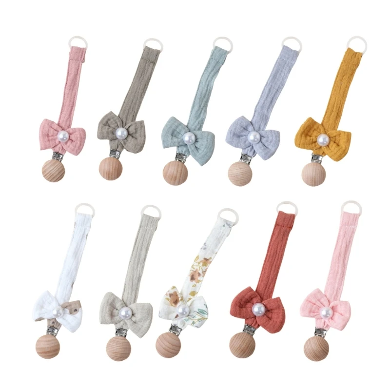 

Lovely Bowknot Pacifier Clip Chain for Baby Soft and Safe Infant Teether Holder Rope Prevent Loss and Contamination