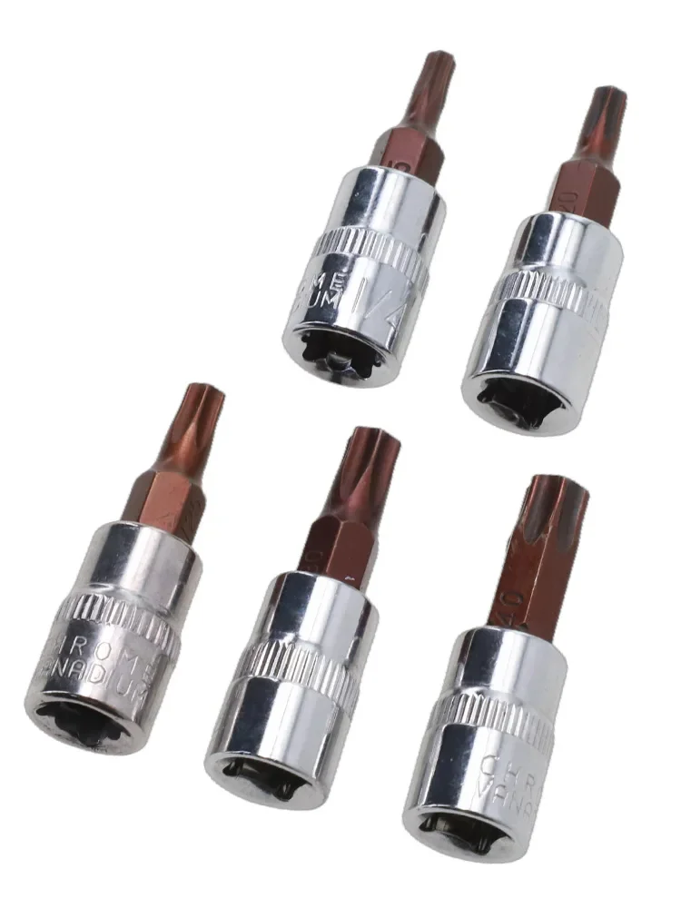 5 For Torx Screwdriver Bits For T15 For T20 For T25 For T30 T40 1/4 Inch Drive Socket Head Tool Alloy Steel Construction - view 6